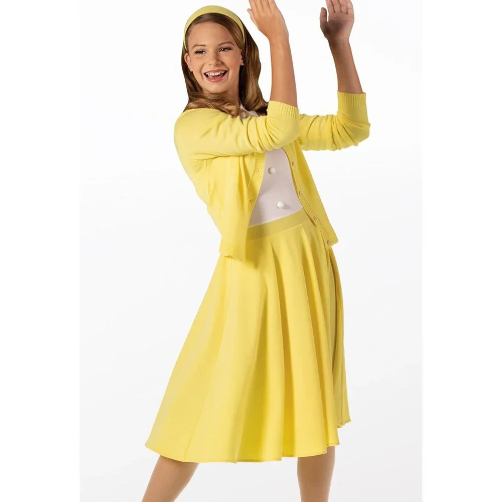 Pre-Owned Dance Costume Weissman 12972 Intermediate Child Green Sweater Jazz Mu